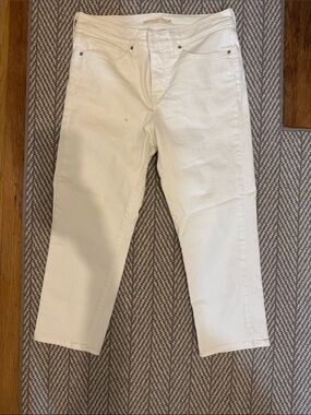 Levi’s White Cropped Straight-Leg Jeans 311